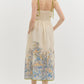 FLORAL MIDI DRESS - NATURAL