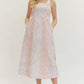 BOTANICAL PRINT SLEEVELESS MIDI DRESS - PINK