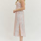 BOTANICAL PRINT SLEEVELESS MIDI DRESS - PINK