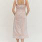 BOTANICAL PRINT SLEEVELESS MIDI DRESS - PINK