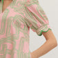 PUFF SLEEVE SCALLOPED HEM MINI DRESS - PINK