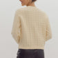 CROPPED KNIT CARDIGAN - ECRU