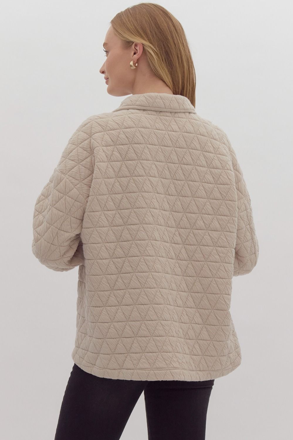 QUILTED SHACKET - ECRU