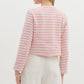 STRIPED TWEED FAUX POCKET JACKET - PINK