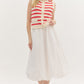 STRIPE SLEEVELESS KNIT SWEATER - RED