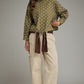 POLKA DOT COLLARED JACKET - OLIVE