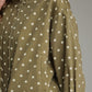 POLKA DOT COLLARED JACKET - OLIVE