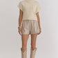 KNITTED MOCK NECK CROPPED TOP - SNOW