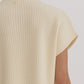 KNITTED MOCK NECK CROPPED TOP - SNOW