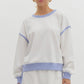 ROUND NECK CONTRAST TOP - OFF WHITE