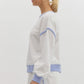 ROUND NECK CONTRAST TOP - OFF WHITE