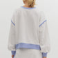 ROUND NECK CONTRAST TOP - OFF WHITE