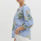 3/4 SLEEVE TOP - BLUE FLORAL