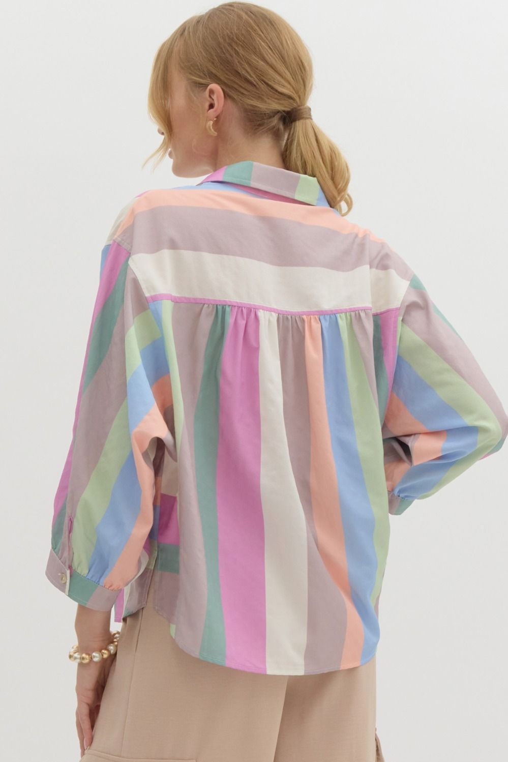 STRIPED BUTTON DOWN - PASTEL