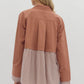TWOFER LONG SLEEVE COLLARED TOP - GINGER