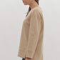 PULLOVER W/ ZIPPERED SPLIT HEM - TAUPE