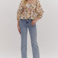 FLORAL PEPLUM TOP - BROWN COMBO