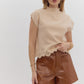 SLEEVELESS SWEATER TOP - ECRU