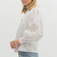 FLORAL APPLIQUE LS BUTTON DOWN - OFF WHITE