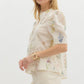 FLORAL COTTON LACE TOP - CREAM