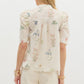 FLORAL COTTON LACE TOP - CREAM