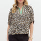 LEOPARD PRINT HIGH NECK TOP - CAMEL