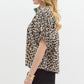LEOPARD PRINT HIGH NECK TOP - CAMEL
