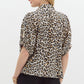 LEOPARD PRINT HIGH NECK TOP - CAMEL