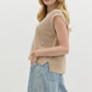 KNIT PULLOVER TOP - LIGHT TAUPE