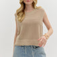 KNIT PULLOVER TOP - LIGHT TAUPE