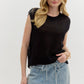 KNIT PULLOVER TOP - BLACK