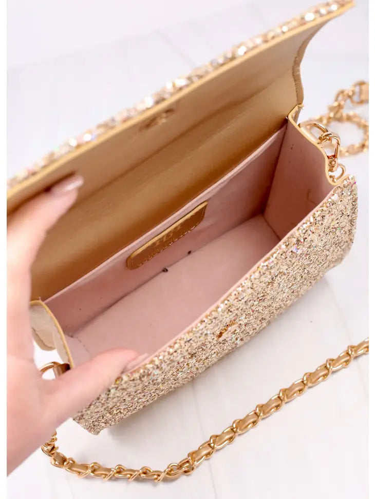 EVELYN CROSSBODY GLITTER - GOLD