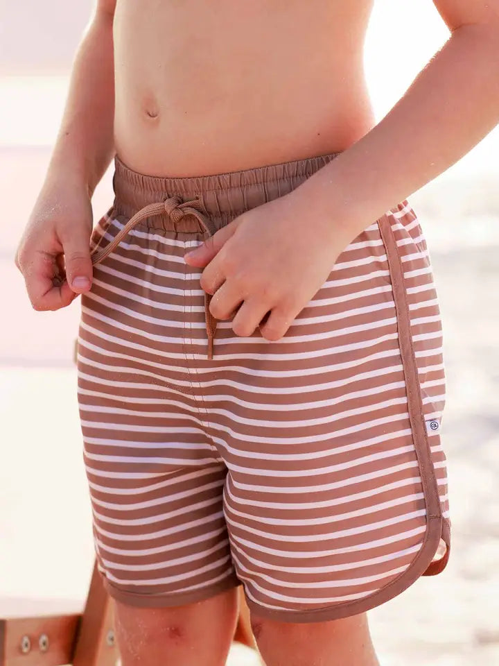 BOYS SWIM TRUNKS - SANDY STRIPES