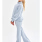 COTTON TERRY SLIT HEM PANTS - SKY BLUE