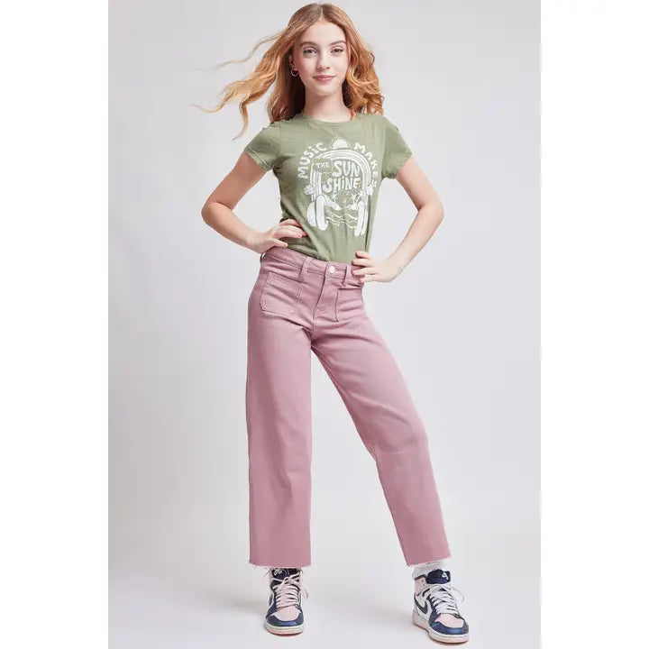 GIRLS MILLIE PATCH POCKET JEAN - MAUVE