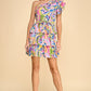 ONE SHOULDER MINI DRESS - MULTI