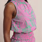 FAWN PETAL PARADISE PRINTED HIGH NECK TOP - VERY BERRY