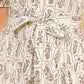 PRINT TIERED MIDI DRESS - BROWN