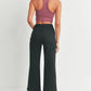 PATCH POCKET WIDE LEG JEANS - BLACK