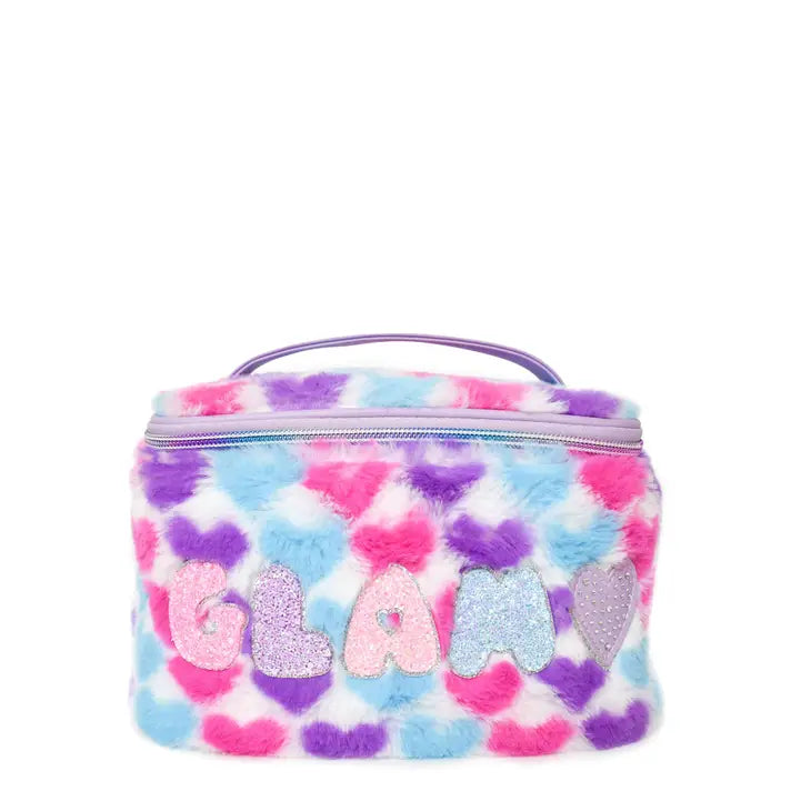 GLAM HEART PRINTED PLUSH GLAM BAG