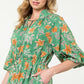 FLORAL PRINT DRESS - GREEN
