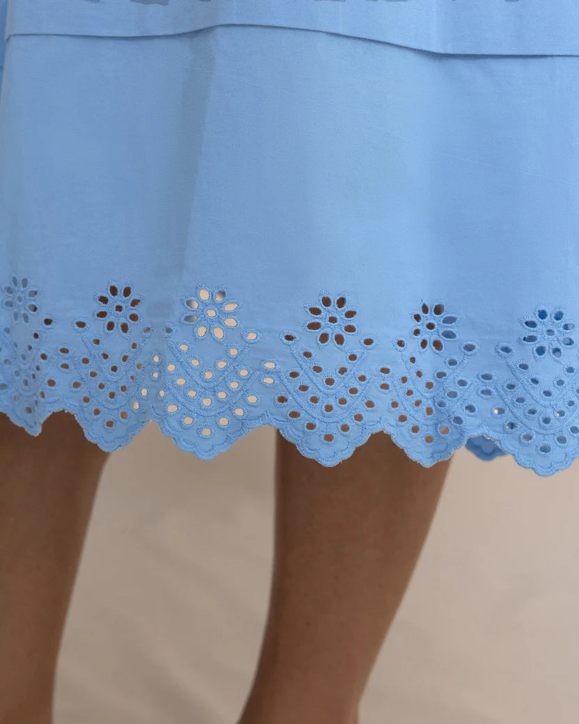 GIGI EYELET MIDI SKIRT - OCEAN CHANNEL