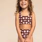 GIRL'S BASIC BIKINI - WARM BROWN FLORAL