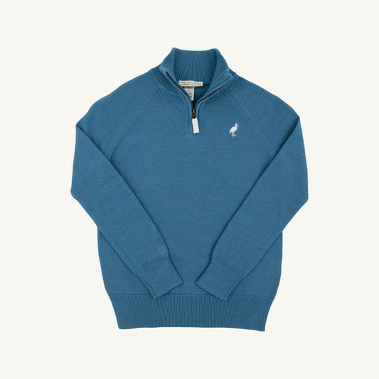 HAYDEN HALF ZIP SWEATER - BARNSLEY BLUE/PALMETTO PEARL