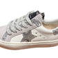 KIDS CAROLINA SNEAKER- WHT/GREY GLITTER