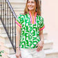 SHORT SLEEVE PRINT TOP - GREEN