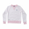 GIRLS CREW CONTROL SWEATSHIRT - PINK TULLE STRIPE
