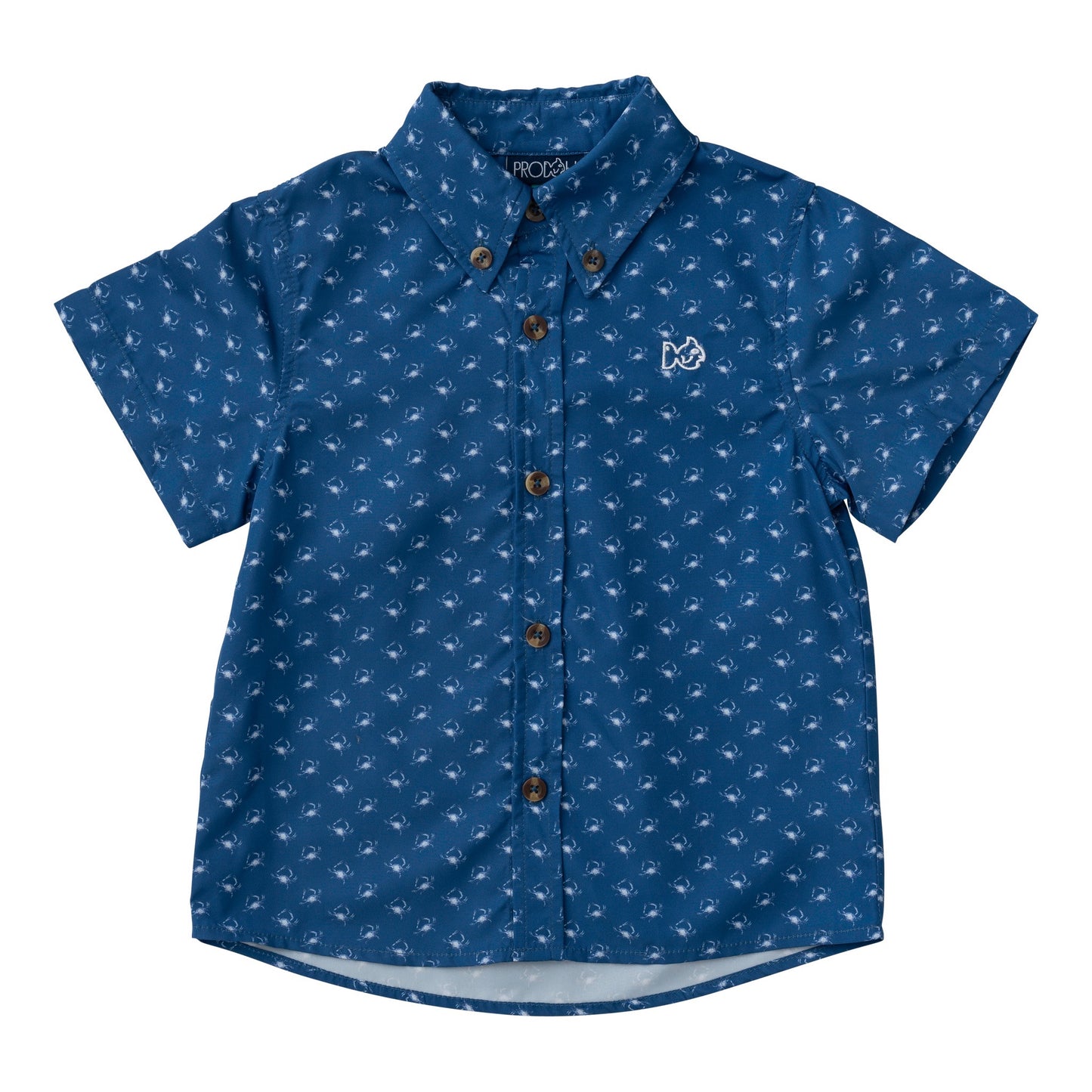 SHORT SLEEVE FISHING SHIRT - SET SAIL CRAB PRINT