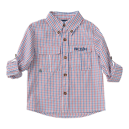 FOUNDERS KIDS FISHING SHIRT - AMERICANA PLAID