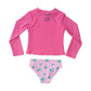 GIRLS' REEF RASHGUARD SWIM SET - FUCHSIA PINK